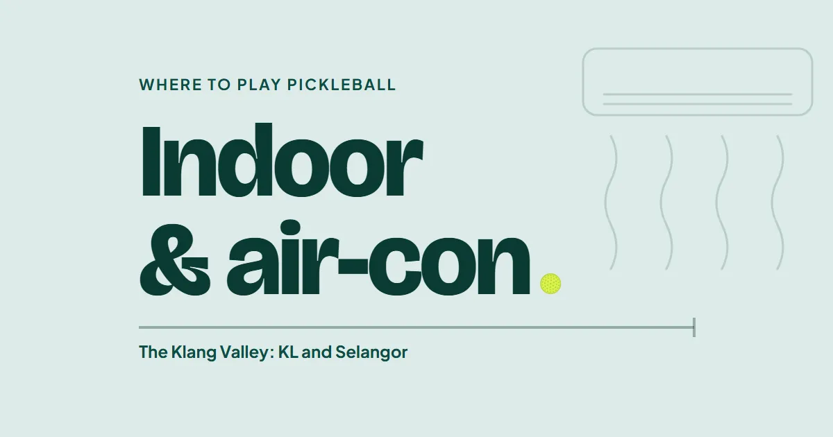 The words Indoor and air-con set large on pale green, with an air-conditioning unit and cool air drawn faintly behind