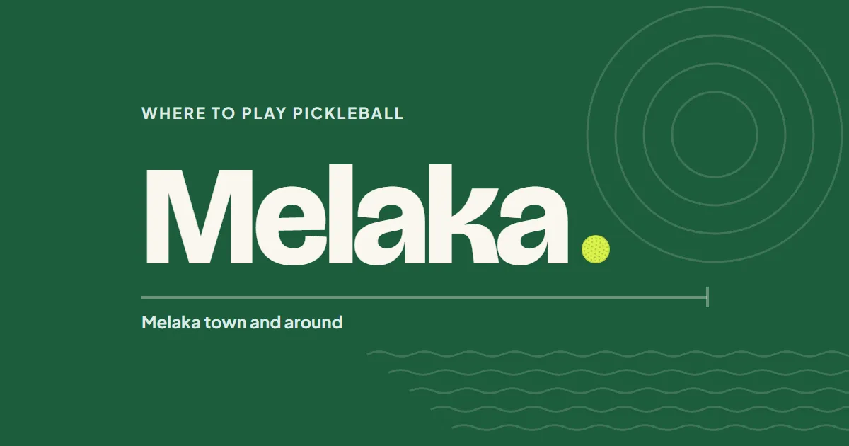 The word Melaka set large on deep green, with the sun over the Straits drawn faintly behind