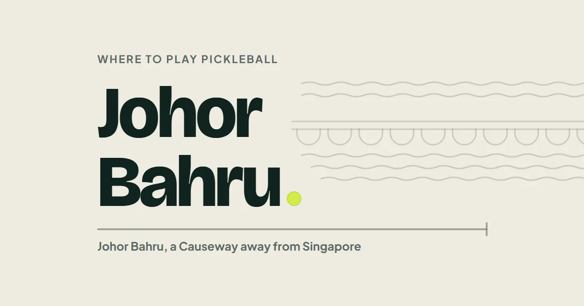 The words Johor Bahru set large on stone, with the Causeway to Singapore drawn faintly behind