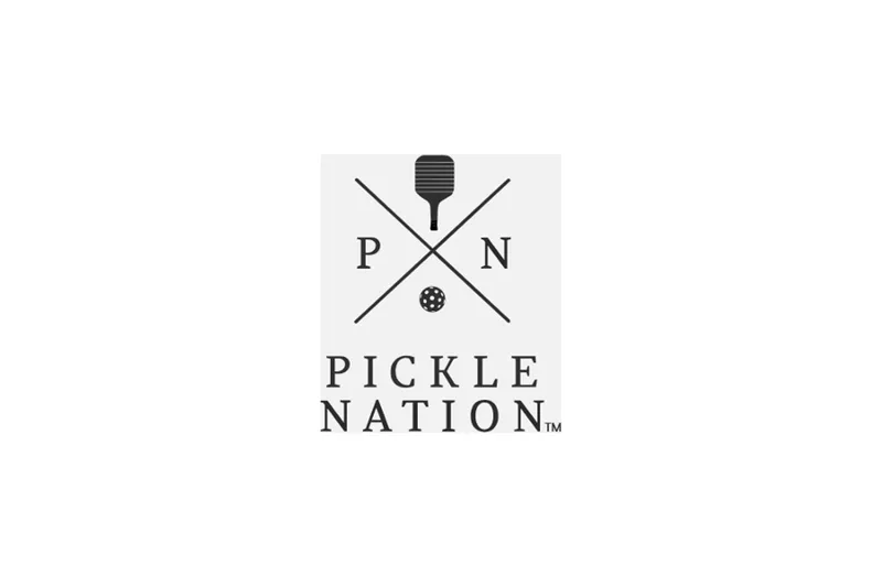 Pickle Nation logo: crossed lines with a paddle, the letters P and N, and a ball