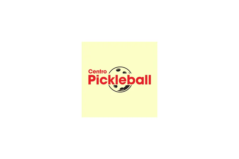 Centro Pickleball logo in red lettering with a pickleball graphic on a pale yellow background