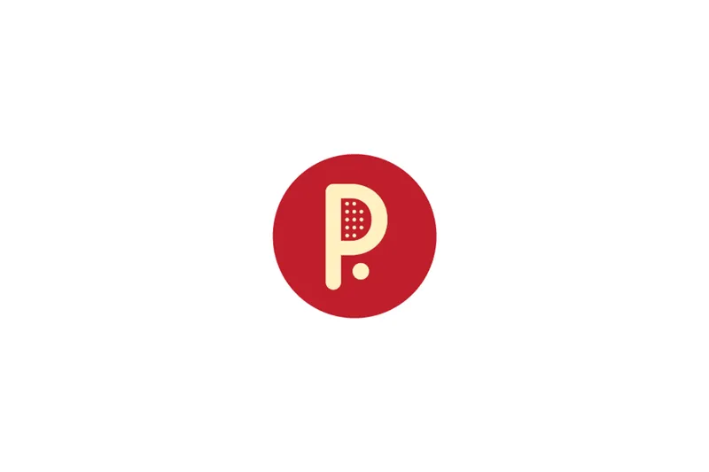 PadelKu logo: a cream letter P with a dotted paddle-face bowl on a red circle