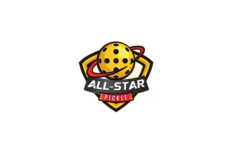 All-Star Pickle logo: a yellow pickleball ringed by a red orbit on a shield
