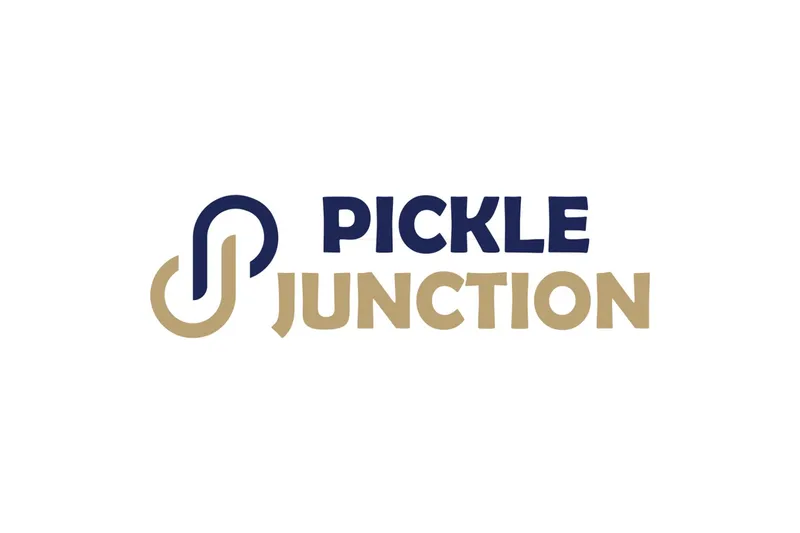 Pickle Junction logo in navy and gold on white